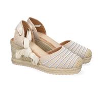 shoes&blues.es 90012 Sandalia de Mujer con Cuna de Yute, Comodas y Elegantes, Diseno Moderno con Cintas para un Cierre Comodo y Detalles en la Pala, Ideales para Primavera-Verano. Plata Talla 39