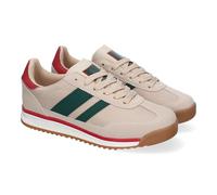 shoes&blues.es 90040 Zapatiilas Casual de Mujer, Comodas, Diseno Moderno, Ideales para el Dia a Dia, Detalles de Franjas Laterales Que Aportan Estilo y Cierre de Cordoneras. Beige Talla 39