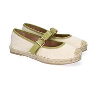 shoes&blues.es 90558 Bailarina Alpargata de Mujer con Yute, Diseno Moderno con Puntera Bordada y Cierre de Hebilla para un Ajuste Comodo, Ideales para Primavera-Verano. Verde Talla 38