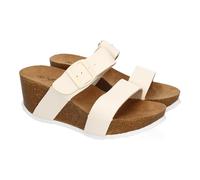 shoes&blues.es 90764 Sandalia Mujer con Cuna Bio, Pala Fina, Super Comodas, Talon Abierto y Decorada con Hebilla. Primavera Verano. Beige Talla 39