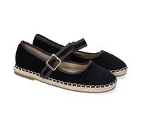 shoes&blues.es 91155 Bailarina Alpargata de Mujer con Yute, Comodas, Diseno Moderno y Cierre de Hebilla para un Ajuste Comodo, Ideales para Primavera-Verano. Negro Talla 37