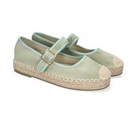 shoes&blues.es 91232 Bailarina Alpargata de Mujer con Yute, Diseno Moderno con Puntera Bordada y Cierre de Hebilla para un Ajuste Comodo, Ideales para Primavera-Verano. Verde Talla 37