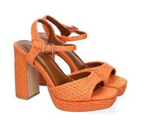 shoes&blues.es 91964 Sandalia de Tacon para Mujer, Comodas y Elegantes, Diseno Moderno con Pala Abierta y Cierre de Hebilla, Ideales para Primavera-Verano. Naranja Talla 40