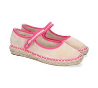 shoes&blues.es 92568 Bailarina Alpargata de Mujer con Yute, Comodas, Diseno Moderno con Punta Redonda y Cierre de Hebilla para un Ajuste Comodo, Ideales para Primavera-Verano. Apricot Talla 41