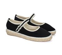 shoes&blues.es 92572 Bailarina Alpargata de Mujer con Yute, Comodas, Diseno Moderno con Punta Redonda y Cierre de Hebilla para un Ajuste Comodo, Ideales para Primavera-Verano. Negro Talla 38