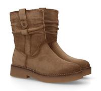shoes&blues.es 94586 Botines Planos para Mujer, Comodos y Elegantes, Diseno Moderno con Cana Arrugada Detalles de Costura. Suela Antideslizante, Ideales para Otono Invierno. Kaki Talla 39