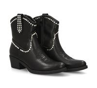 shoes&blues.es 96146 Botin Cowboy para Mujer con Tachuelas. Tacon bajo, Estampado Liso y Cierre de Cremallera, para Temporada Otono Invierno. Negro Talla 38