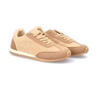 shoes&blues.es 96252 Deportivas para Mujer Diseno Clasico, Suela Plana Dentada y Comoda, Cierre de Cordones. Estampado Liso Ideal para la Temporada Otono Invierno. Kaki Talla 39