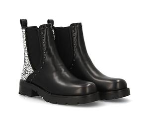 shoes&blues.es 96372 Botin Chelsea con Estampado Liso. Tachulelas Brillantes en el Talon. Cierre de Cremallera. Ideal para Mujer en la Temporada Otono Invierno. Negro Talla 40