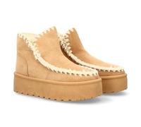 shoes&blues.es 96624 Botin de Mujer Australiano con Plataforma, Ideal dias frios Temporada Otono Invierno. Forrado Borreguillo, Costuras Gruesas Decorativas, Diseno Artesanal. Beige Talla 40