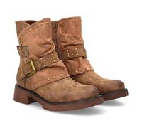 shoes&blues.es 96763 Bota de Mujer Estilo Biker, Temporada Otono Invierno. Tachuelas metalicas y Doble Correa con Hebilla Ajustable. Marron Talla 39