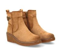 shoes&blues.es 97153 Botin para Mujer con Cuna Comoda para Usar en el Dia a Dia. Adorno metalico Lateral con Estribo, Cierre Interior de Cremallera. Kaki Talla 41
