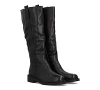 shoes&blues.es 97340 Bota Alta para Mujer Cowboy con Detalle de Bordado Frontal, Paneles Elasticos y Suela Plana. Ideal Temporada Otono Invierno. Negro Talla 39