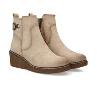 shoes&blues.es 97431 Botin para Mujer con Cuna Comoda para Usar en el Dia a Dia. Adorno metalico Lateral con Estribo, Cierre Interior de Cremallera. Beige Talla 39