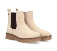 shoes&blues.es 97745 Botin Estilo Chelsea para Mujer, con Cana Baja y Diseno con Elasticos Laterales de Canale y Cremallera Interior. Ideal Temporada Otono Invierno. Beige Talla 36