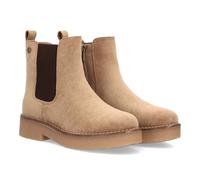 shoes&blues.es 97752 Botin Estilo Chelsea para Mujer, con Cana Baja y Diseno con Elasticos Laterales de Canale y Cremallera Interior. Ideal Temporada Otono Invierno. Kaki Talla 36