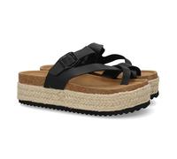 shoes&blues.es Sandalia de Plataforma para Mujer, diseño de Tiras, sujeccion Empeine y Dedo. Cierre Ajustable de Hebilla en el Empeine. Suela de Esparto Comoda y Ligera Ideal Verano