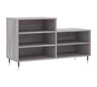 Shoes Cabinet Gris Sonoma 102x36x60 cm Madera de Ingeniería | 5 compartimentos espaciosos, bandeja robusta, patas metálicas estables, montaje en pared incluido, fácil mantenimiento