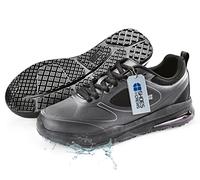 Shoes for Crews Revolution II, Zapatos de Trabajo Mujer con Suela Antideslizante y Protección contra Tropiezos, Zapatos Ligeros y Repelente al Agua, Negros