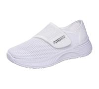Shoes for Edema and Swollen Feet Elderly Women Adjustable Strap Extra Wide Fit Orthopedic Trainers Breathable Mesh Diabetic Sneakers Shoes for Ladies Swollen Pain Relief Footwear UK 4-7