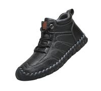 Shoes for Men, Men's Casual Leather Good Arch Support, Outdoor Breathable Walking Shoess (Black,33.5)