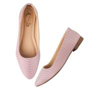 Shoetopia Bailarinas texturizadas para mujeres y niñas, Púrpura, 8 UK