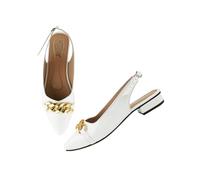 Shoetopia Zapatos planos tipo ballet con hebilla para mujer, Bronce, 25 EU