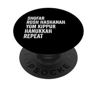 Shofar Rosh Hashanah Yom Kippur Hanukkah Repeat Jewish Elul PopSockets PopGrip Adhesivo