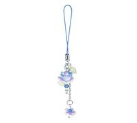 SHOFUL Agromusk - Colgante para teléfono móvil con diseño de flor de loto rosa, con perlas dulces para teléfono móvil, regalo para mujeres, accesorios Y2K (azul)