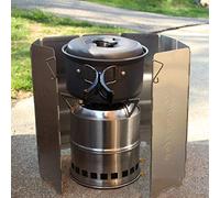 SHOH Parabrisas Plegable para Camping Cocina Estufa De Gas Escudo Pantalla De Viento Cortavientos Al Aire Libre, Protección contra El Viento Placa Ultraligera De Titanio Ultrafina A Prueba