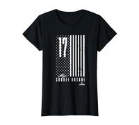 Shohei Ohtani Vintage American Flag Los Angeles Baseball Camiseta, Mujer, Negro, L