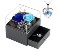 SHOKUTO Regalo para Mujer, Regalo del día de San Valentín para Ella, Rosa eterna con Collar para Novia, Caja de Rosas, mamá, Esposa en el día de San Valentín, Aniversario, Madres, Navidad