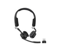 SHOKZ Auriculares de conducción ósea OpenMeet UC, Adaptador USB-C, Open-Ear, micrófonos, cancelación de Ruido, sin Cables, Trabajo, Llamadas, reuniones, Bluetooth 5.4, 15 Horas, Carga rápida