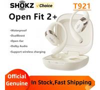 Shokz OpenFit 2+ T921 Auriculares abiertos para colgar Auriculares inalámbricos Bluetooth Dolby Audio, Tecnología DualBoost Reducción de ruido AI T921 silver