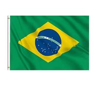 Shonye 150x90cm Bandera de Brasil, Bandera Brasileño con 2 Ojales de Metal, Bandera Nacional Brasileño de Color Brillante, Decorada en Eventos Deportivos, Fiestas, Desfiles