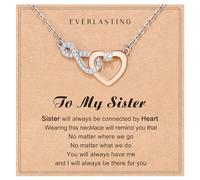 Shonyin Collar de corazón eterno para mujeres y niñas, madre (bono), hija (hijos), novia, abuela, nieta, suegra, cuñada, alma gemela, esposa, regalo de cumpleaños y Navidad, 18-20, Acero inoxidable