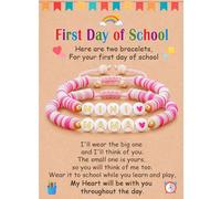 Shonyin Regalos para el primer día de Sch para mamá y yo/mamá y mini, pulseras ajustables para madre e hija como regalo de vuelta a Sch para ella, 5.5, Silicona, Sin piedras preciosas