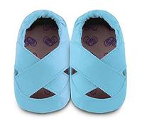 Shoo Shoos - Zapatitos de piel suela blanda, talla S, estilo bailarina azul