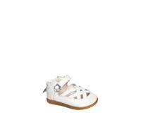 Shoo Shoos - Zapatitos de piel suela dura, talla 22, estilo blanco con flores
