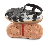 Shoo Shoos - Zapatitos de piel suela dura, talla 22, estilo sandalias negras