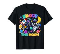 Shoot 4 The Moon 4 Years Old Space Astronaut 4th Birthday Camiseta