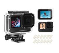 SHOOT Carcasa 30m Impermeable para GoPro Hero 13/12/11/10/9 Negro,196ft Buceo Funda Protectora con Película de Pantalla Templada e Inserto Antiniebla para GoPro Hero 9/10/11/12/13 Black