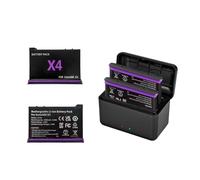 SHOOT Kit de batería de repuesto con cargador rápido dual de 3,85 V 2500 mAh baterías compatibles con cámara Insta360 X4
