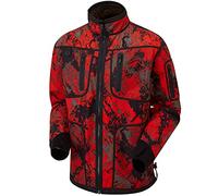 Shooterking Chaqueta de forro polar reversible, color marrón y rojo, chaqueta de caza reversible a prueba de viento, talla: 3XL, Rojo y marrón.