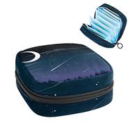 Shooting Star at Night Period Bolsa portátil, bolsa de almacenamiento de tampones para servilletas sanitarias, Varios colores, 4.7x6.6x6.6 in/12x17x17 cm