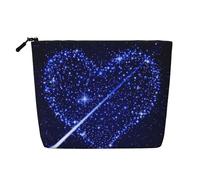 Shooting Star Heart - Neceser de viaje versátil, bolsa de maquillaje de cáñamo falso, multiusos, organizador de accesorios cosméticos, Black, Talla única