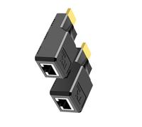 SHOOYIO Adaptador extensor HDTV 1080P a RJ45 para transmisión de video sin problemas de hasta 60 m a través de cable Cat5e/6/7, extensor Ethernet HDTV