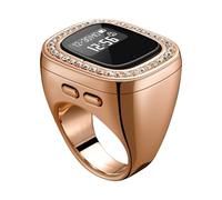 SHOOYIO Anillos grandes digitales para contador de dedos con alarma Azan y recordatorio de vibraciones, unisex, pistas inteligentes Tasbih para oración islamista, recordatorio de tiempo de oración