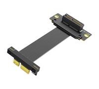 SHOOYIO Cable elevador PCIe 5.0 doble vertical de 90 grados para una fácil integración de tarjetas de red GPU en cajas BTX que soportan elevadores de red de 5.0 velocidades