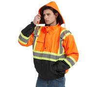 SHOOYIO Chaquetas con capucha con diseño reflectante a prueba de salpicaduras y aislamiento para diversas condiciones climáticas, chaquetas de poliéster